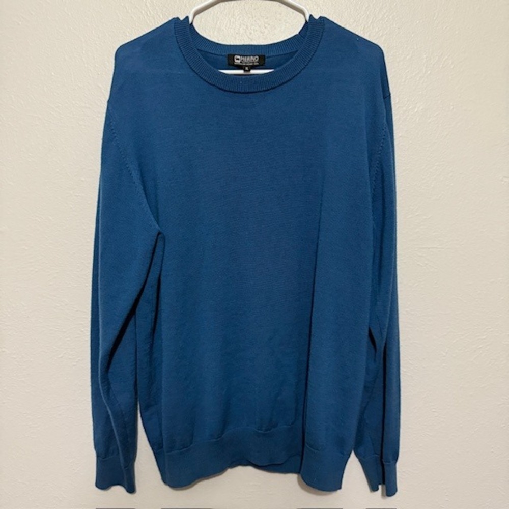 Merino Collection Mens XL Blue Australian Merino Wool Crewneck Sweater